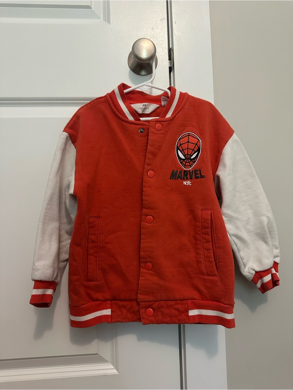 H&M Red & White Spider-Man Kids Bomber Jacket